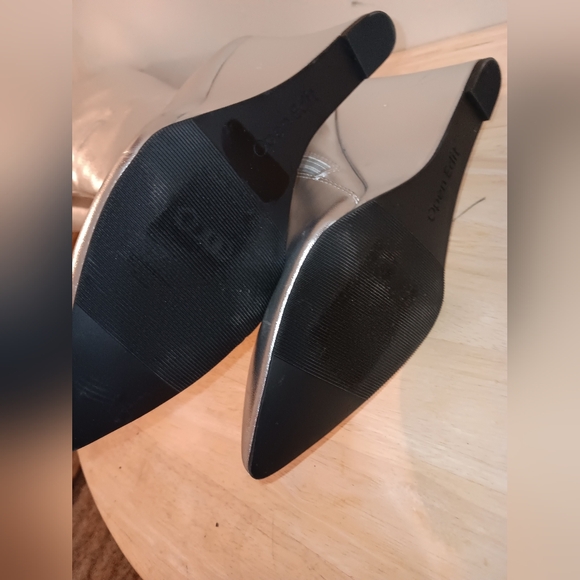 OPEN EDIT Erik Wedge Tall Boot In Silver Metallic - Picture 7 of 8